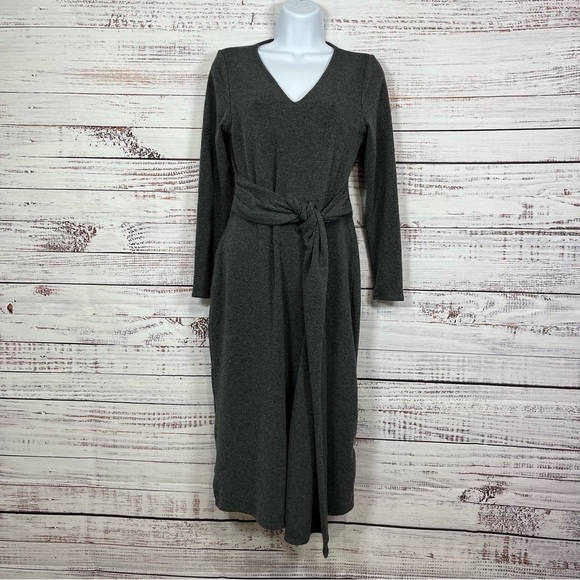 White House Black Market Heather Gray Long Sleeve Knit Dress - Picture 1 of 14